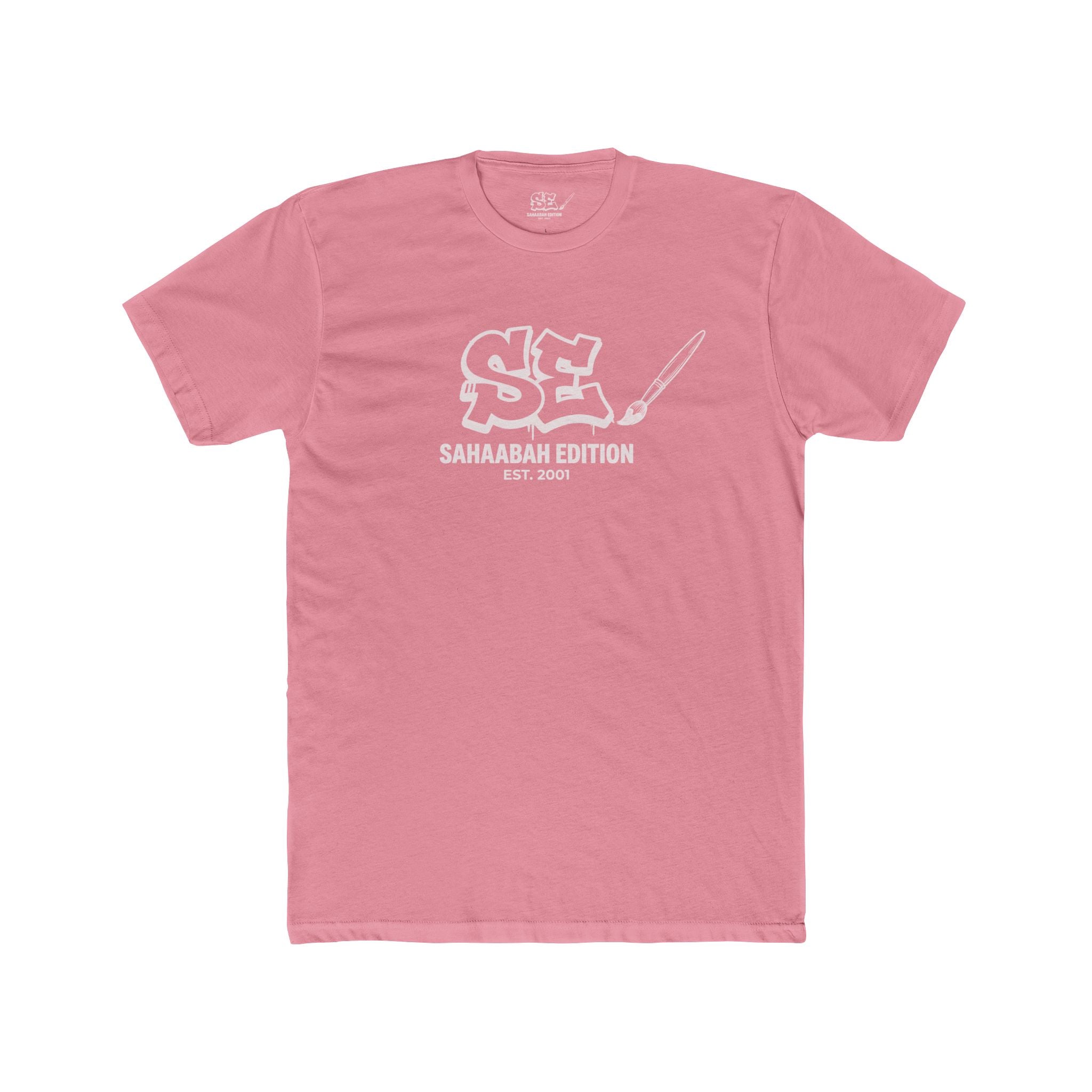 Sahaabah Retro Minimalist White Crew T‑Shirt